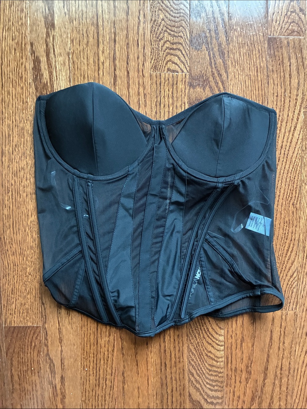 Fashion Nova Black Strapless Longline Bustier Corset Top